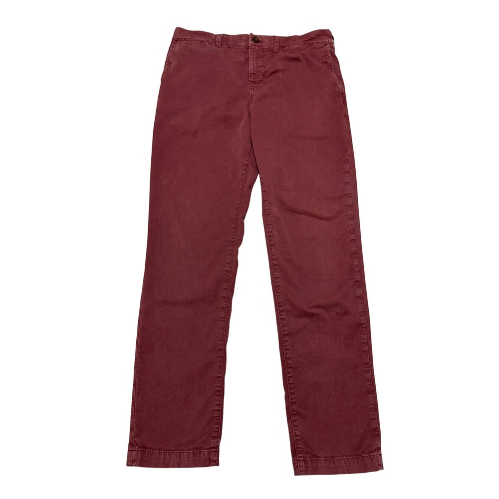 American Eagle Extreme Flex Slim Chino Pants Mens 30x30 Burgundy Maroon Stretch